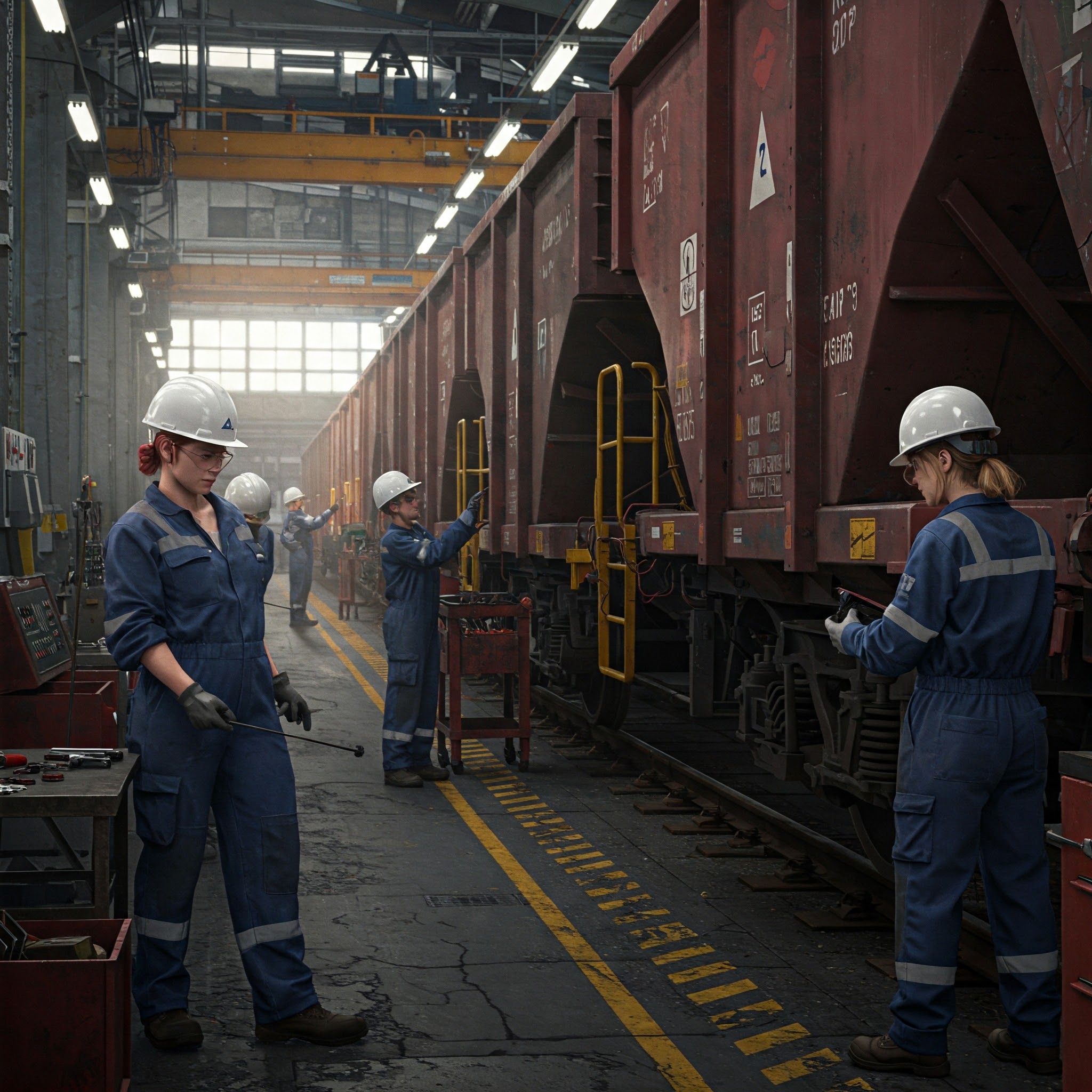 Repair depot workers